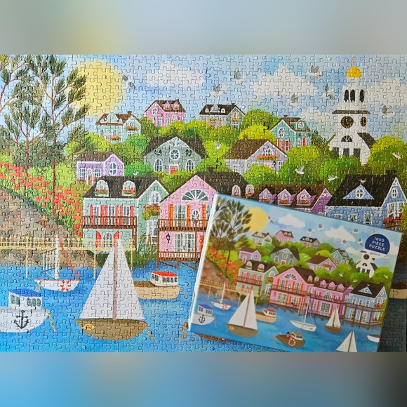 Galison Colorful Village Jigsaw Puzzle 1000 Piece - Picture 1 of 4